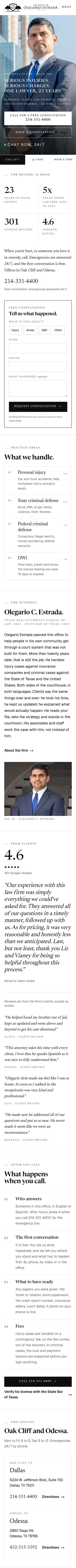 Law Office of Olegario Estrada website