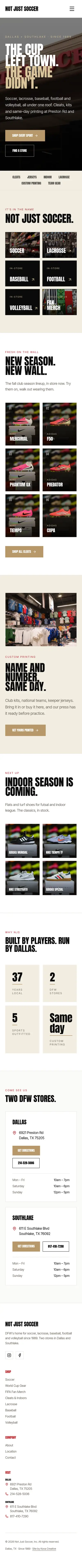 Not Just Soccer website
